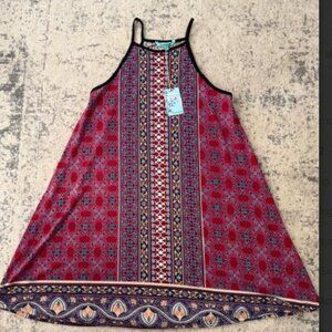 NEW Women's Medium Nostalgia Sundress Purple Red Colors Soft  Beachwear Travel